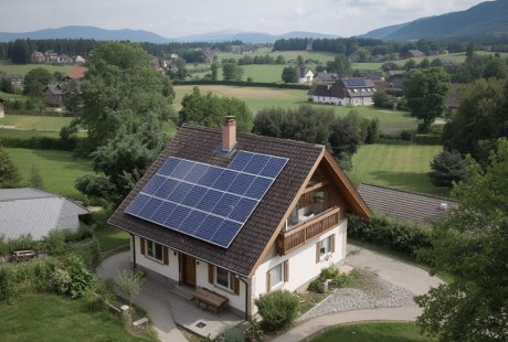 Haus mit PV-Anlage, &copy; KI generiert