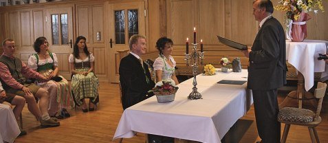 Standesamtliche Trauung im Wendelsteinhaus, © Peter Zangerl