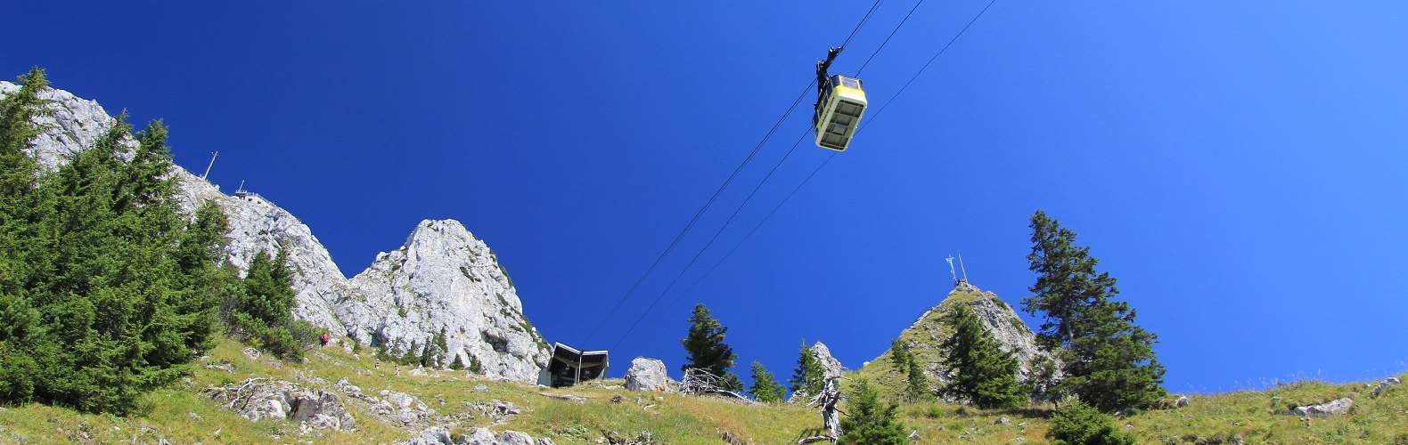 Blick zur Wendelstein-Seilbahn vom Wanderweg Richtung Bayrischzell, &copy; Claudia Hinz