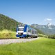 Die Bayerische Regiobahn auf der Strecke M&uuml;nchen - Bayrischzell, im Hintergrund der markante Wendelstein, &copy; Dietmar Dengler