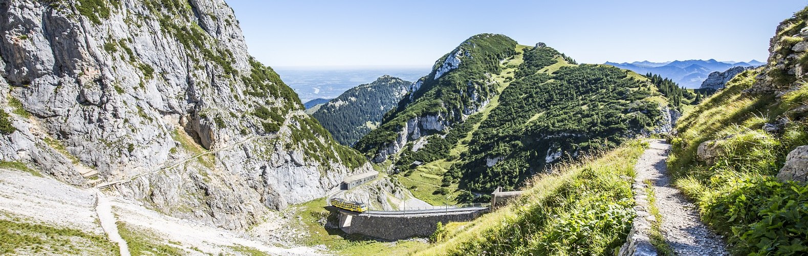 Die Wendelstein-Zahnradbahn f&auml;hrt &uuml;ber die sog. Hohe Mauer, &copy; Thomas Kujat, Chiemgau Tourismus e.V.